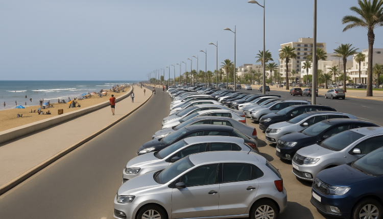 الدار البيضاء: شواطئ عين الذئاب تختنق بأزمة مرابد .. وركن السيارات يتحول إلى صداع حقيقي